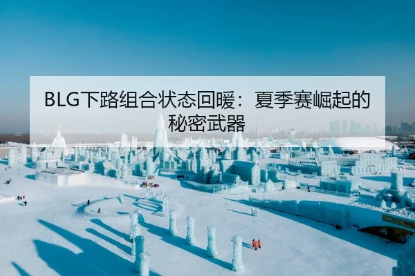 BLG下路组合状态回暖：夏季赛崛起的秘密武器